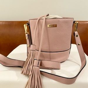 Milly Pink Leather Bucket Bag